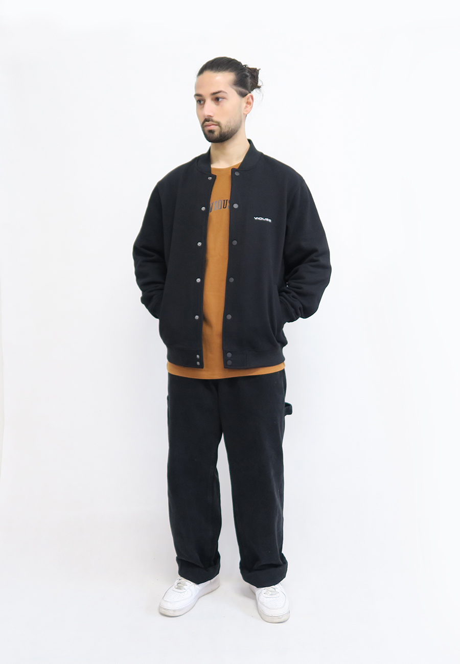 Logo Heavy College Jacket Black