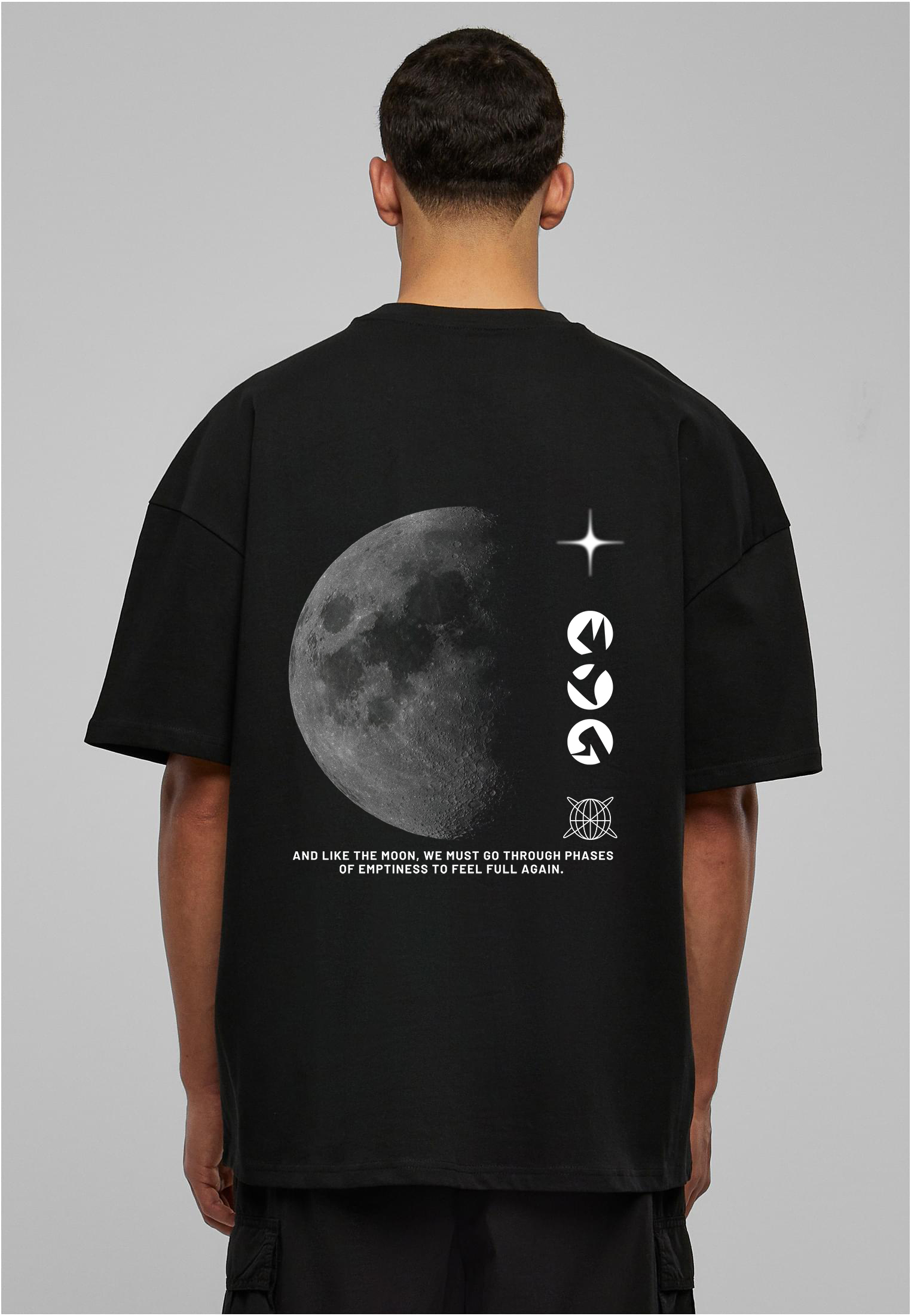 Half Moon Ultra Heavy Oversize Black Tee
