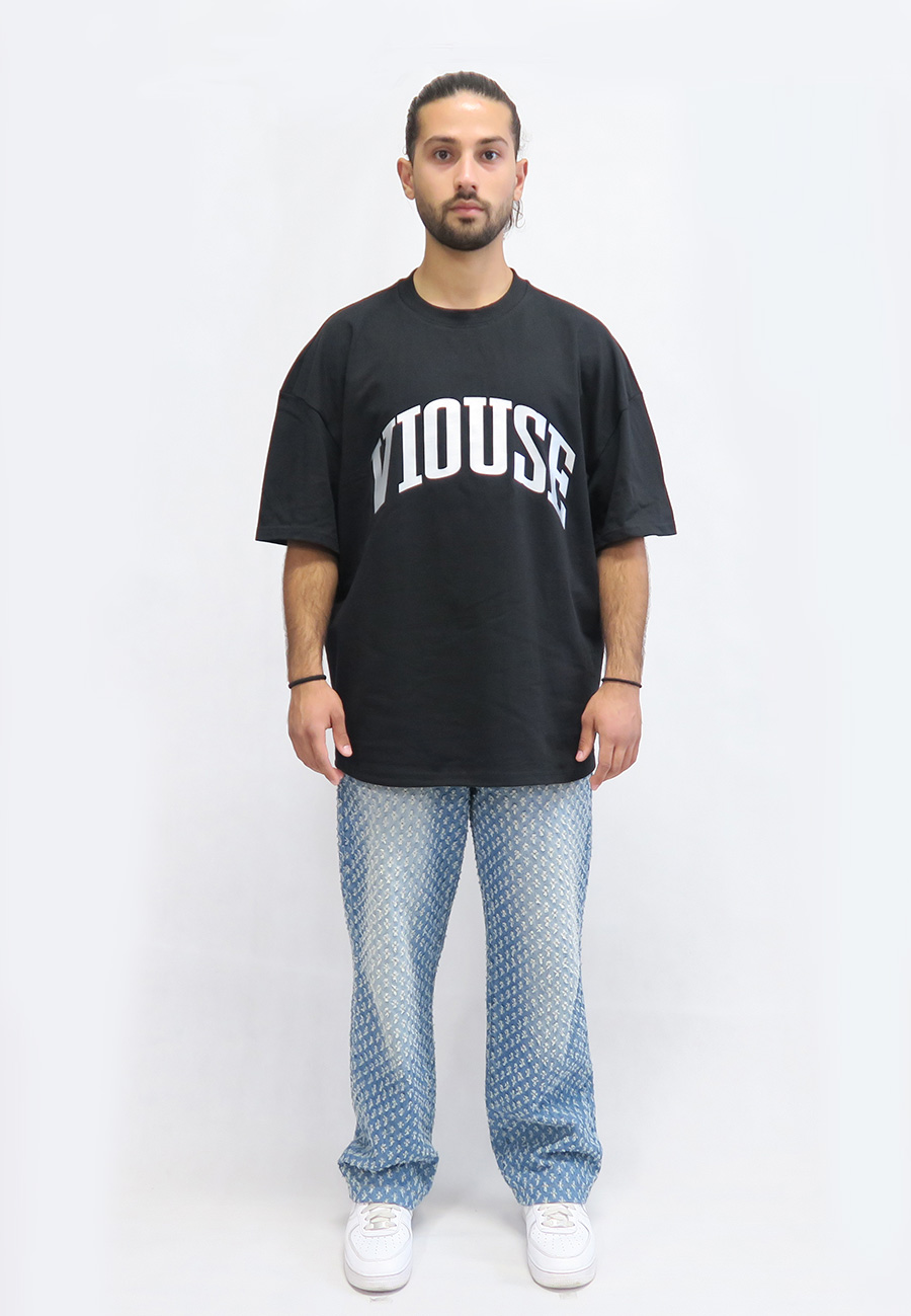College Ultra Heavy Oversize Black Tee