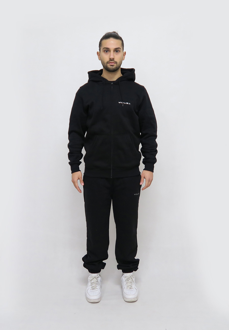 Logo Heavy Zip Hoodie Black
