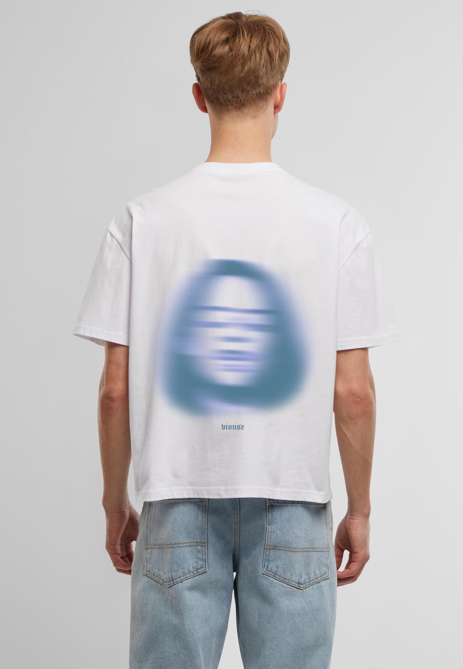 Faded Face Cropped Oversize White Tee