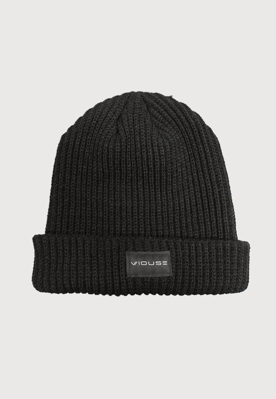 Logo Stick Rip Beanie Black