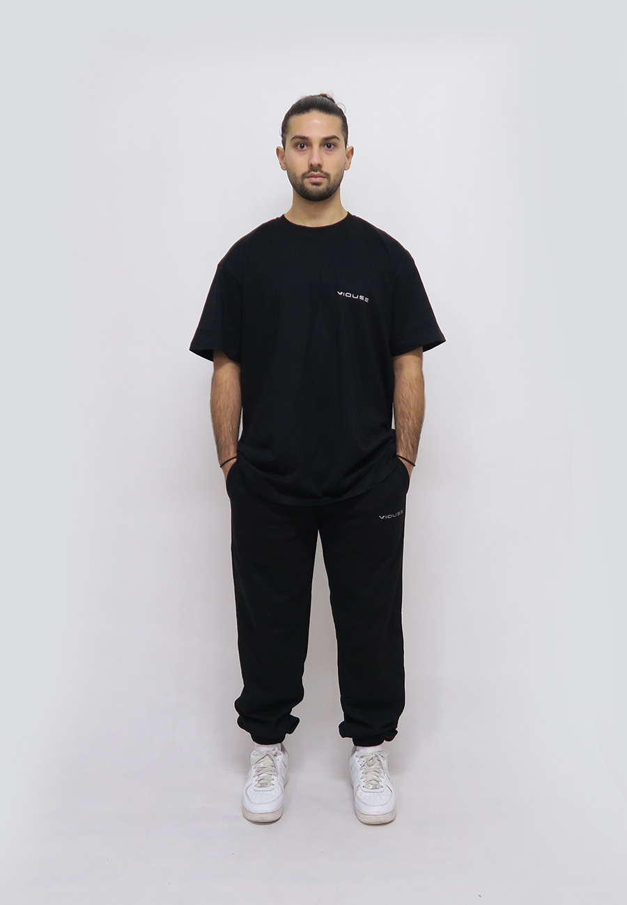 Logo Heavy Oversize Black Tee
